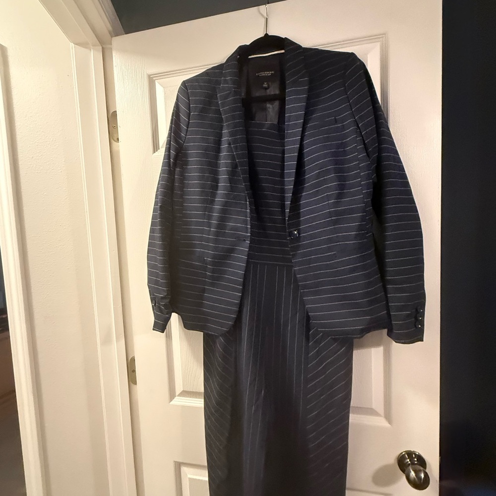Banana Republic Blue Suit with Classic Pinstripes
